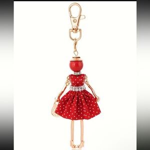 Red Polka Dot fashionista doll Keychain bag charm